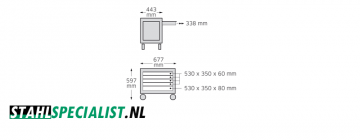 Stahlwille 96480002 922n rollbox rood met schuifladen  2 